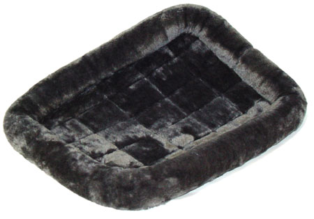 gray fleece dog crate bed